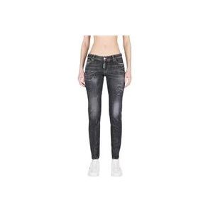 Dsquared2 Jennifer Elastische Slim-fit Jeans , Gray , Dames , Maat: XS