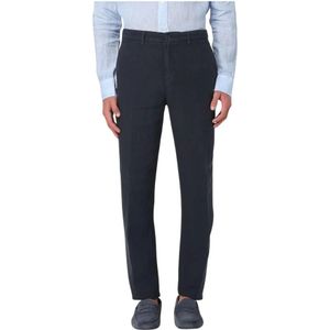 120% Lino, Heren, Broeken, Blauw, Maat: L Linnen,
