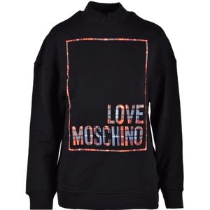 Love Moschino, Dames, Sweatshirts & Hoodies, Zwart, Maat: 2XS Katoen,