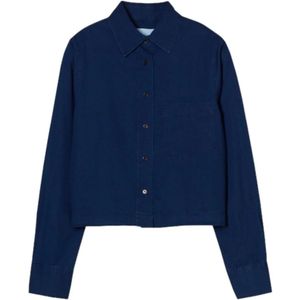 Closed, Dames, Blouses & Shirts, Blauw, Maat: L Denim,