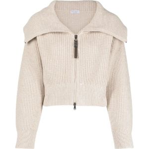Brunello Cucinelli, Dames, Truien, Beige, Maat: M