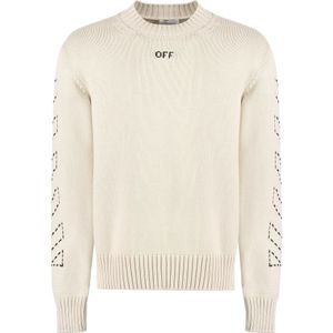 Off White, Heren, Truien, Beige, Maat: S Katoen,