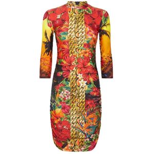 Philipp Plein, Dames, Jurken, Veelkleurig, Maat: M Leer,