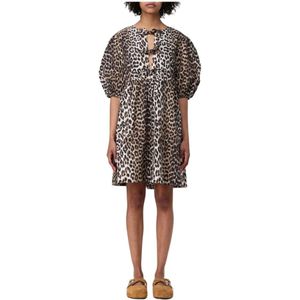 Ganni, Dames, Jurken, Veelkleurig, Maat: L Katoen,