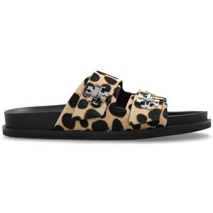 Tory Burch - Leren Slippers - Beige - Dames
