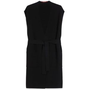 Max Mara Studio, Dames, Jassen, Zwart, Maat: S Leer,