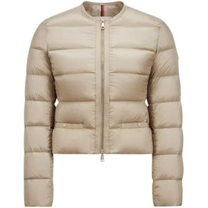 Moncler, Dames, Jassen, Beige, Maat: 2XL Satijn,