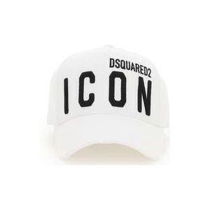 Dsquared2 Be Icon Baseball Cap , White , Heren , Maat: ONE Size