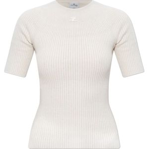 Courrèges, Dames, Tops, Wit, Maat: S Katoen,