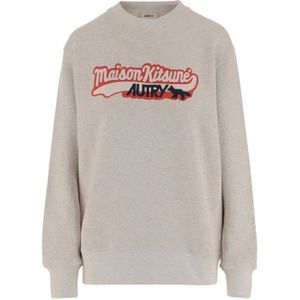 Maison Kitsuné, Heren, Sweatshirts & Hoodies, Beige, Maat: S