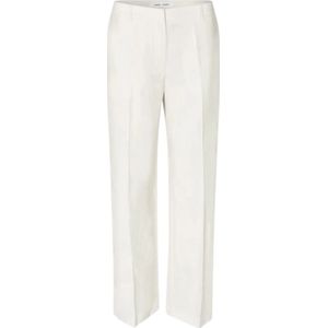 Samsøe Samsøe, Dames, Broeken, Wit, Maat: S Linnen,