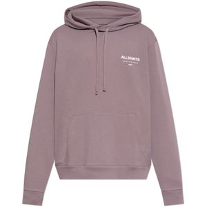 AllSaints, Heren, Sweatshirts & Hoodies, Paars, Maat: L Katoen,