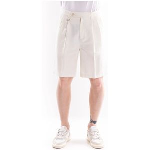 Paolo Pecora, Heren, Korte broeken, Wit, Maat: M Linnen,
