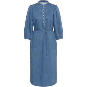 Part Two, Dames, Jurken, Blauw, Maat: 2XL Denim,