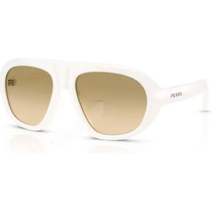 Prada - C05S - Zonnebril - Wit - Geometrisch Schildsilhouet - 57 mm Lensbreedte