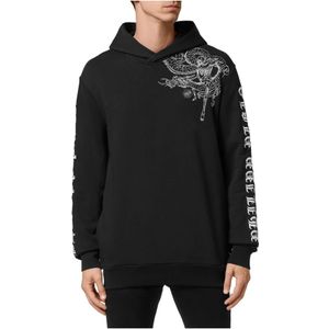 Philipp Plein, Heren, Sweatshirts & Hoodies, Zwart, Maat: L Katoen,