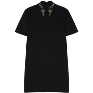 Versace, Dames, Jurken, Zwart, Maat: S Wol,