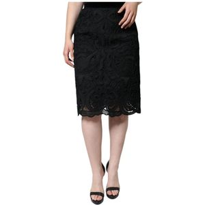 Dolce & Gabbana, Dames, Rokken, Zwart, Maat: XL Katoen,