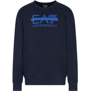 EA7 - Train Logo Serie - Sweatshirt - Marineblauw - Lange Mouwen - Casual
