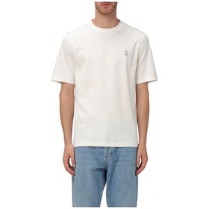 Brunello Cucinelli, Heren, Tops, Wit, Maat: L