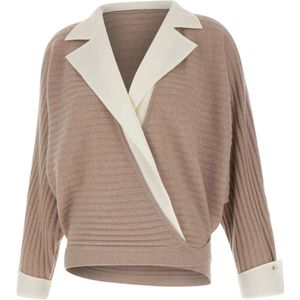 Liu Jo, Dames, Truien, Beige, Maat: S Wol,