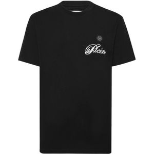 Philipp Plein, Heren, Tops, Zwart, Maat: S Katoen,