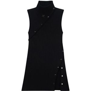 Courrèges, Dames, Truien, Zwart, Maat: M