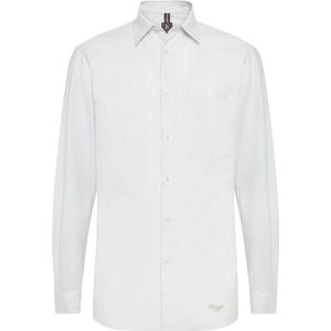 Boggi Milano, Heren, Overhemden, Grijs, Maat: XS Katoen,