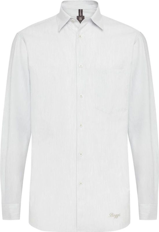 Boggi Milano, Heren, Overhemden, Grijs, Maat: XS Katoen,