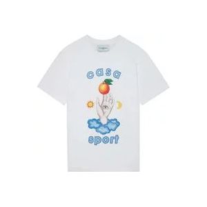 Casablanca Biologisch Katoen Talisman Print T-Shirt , White , Dames , Maat: XL