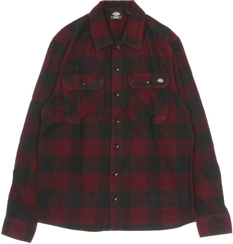 Dickies - Maroon Flanel - Overhemd - Bruin - Lange Mouwen - Katoen