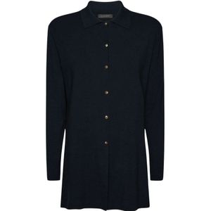 Elena Mirò, Dames, Truien, Blauw, Maat: 2XL Viscose,