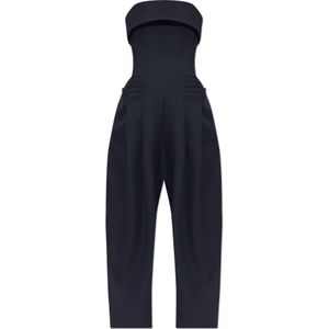 Dsquared2, Dames, Jumpsuits & Playsuits, Blauw, Maat: 2XS Wol,