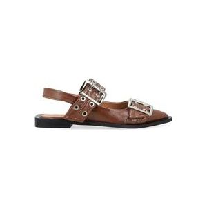 Ganni Buckle Ballerina Schoenen , Brown , Dames , Maat: 38 EU