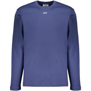 Off White, Heren, Tops, Blauw, Maat: 2XL Katoen,