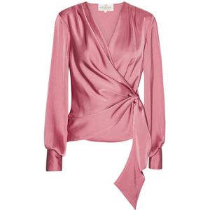 Karmamia, Dames, Blouses & Shirts, Roze, Maat: XS Satijn,