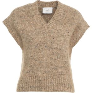 Mvm, Dames, Truien, Beige, Maat: XS Leer,