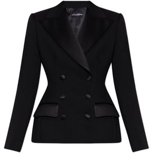 Dolce & Gabbana, Dames, Jassen, Zwart, Maat: L Wol,