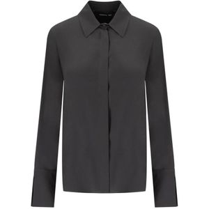 Federica Tosi, Dames, Blouses & Shirts, Grijs, Maat: XS Zijde,