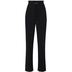 Elisabetta Franchi, Dames, Broeken, Zwart, Maat: XS Leer,