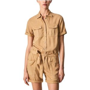 Pepe Jeans, Dames, Jumpsuits & Playsuits, Beige, Maat: S