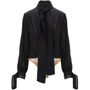 Elisabetta Franchi, Dames, Tops, Zwart, Maat: S Viscose,