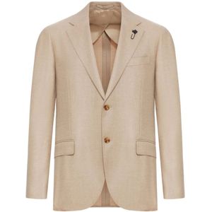 Lardini, Heren, Jassen, Beige, Maat: 2XL Wol,