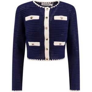 Self Portrait, Dames, Truien, Blauw, Maat: L Katoen,