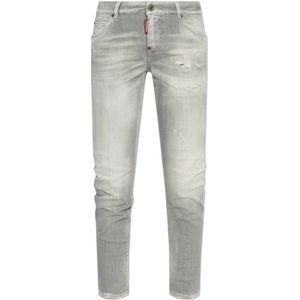 Dsquared2, Dames, Jeans, Grijs, Maat: 2XS Katoen,