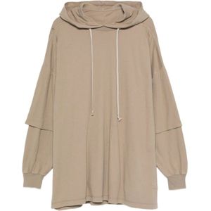 Rick Owens, Heren, Sweatshirts & Hoodies, Beige, Maat: ONE Size Katoen,