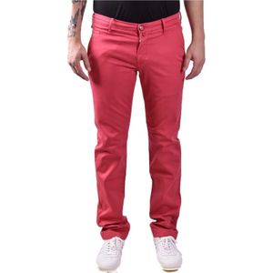 Jacob Cohën, Heren, Broeken, Rood, Maat: W34 Katoen,