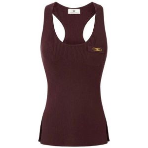 Elisabetta Franchi, Dames, Tops, Rood, Maat: XS Zijde,