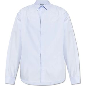 Jacquemus, Heren, Overhemden, Blauw, Maat: S Katoen,