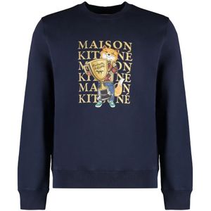 Maison Kitsuné, Heren, Sweatshirts & Hoodies, Blauw, Maat: XS Katoen,